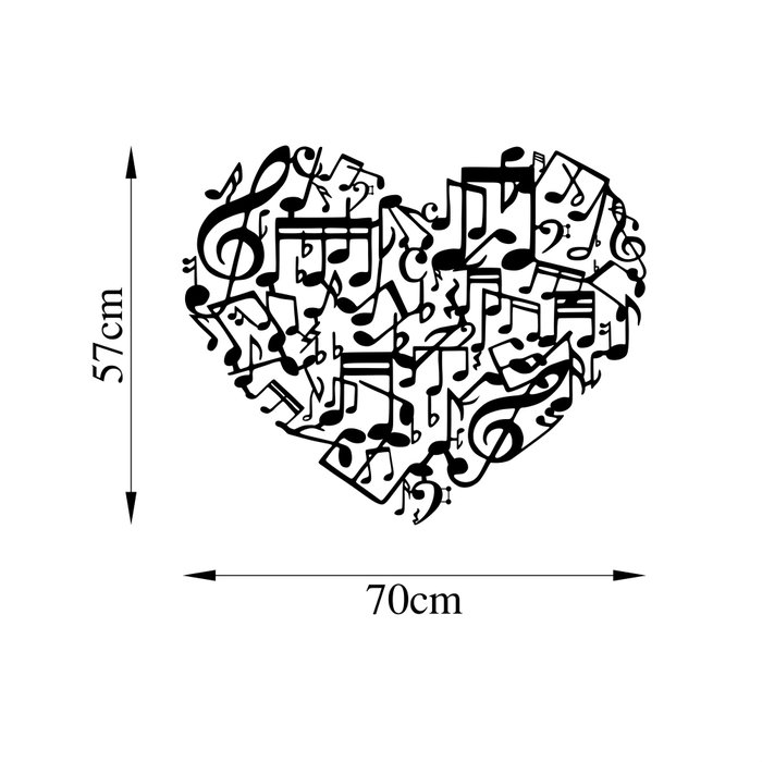 Wallity Musical Love - 507 Escultura de pared decorativa de metal negra Wallity Musical Love - 507 Escultura de pared decorativa de metal negra